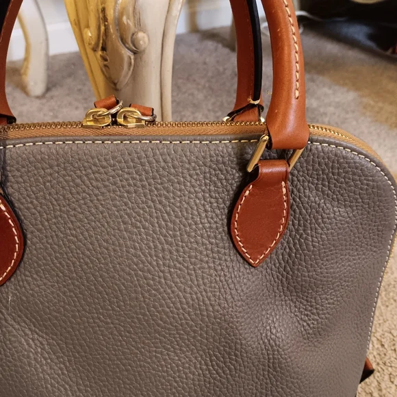 Dooney & Bourke Gray Satchel with Brown Accents - Picture 4 of 10